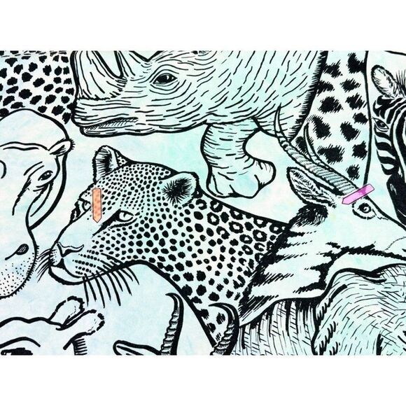 Vintage All Over Print Tie Dye Animals One Size T-shirt Jungle Single Stitch - Picture 6 of 9